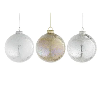 Fashion Mica Decorations Kerstbal Glas Zilver Goud 10cm