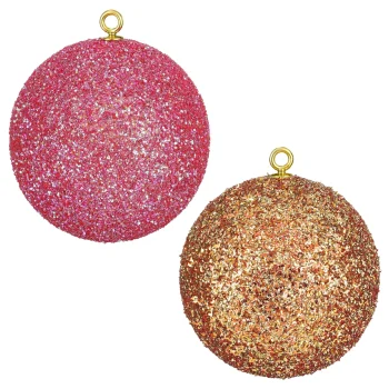 Fashion Mica Decorations Kerstbal Onbreekbaar Fuchsia Koper 8cm