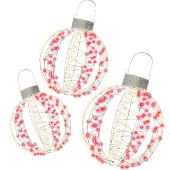 Outlet O'malley Kerstbal Set 3D 40-50-60cm Rood 800LED