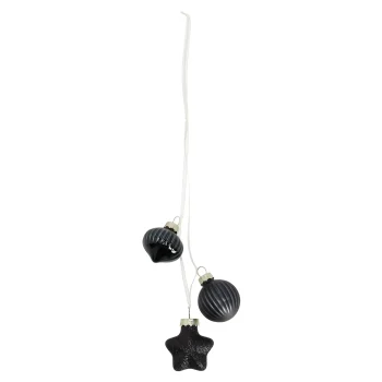 Sale Kerstbal Tros Mix 3st Zwart