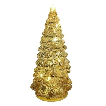 Online O'malley Kerstboom Goud Glas 18 Cm Met LED-lampjes