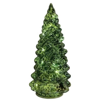 Fashion O'malley Kerstboom Groen Glas 19 Cm Met LED-lampjes