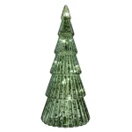 Hot O'malley Kerstboom Groen Glas 21 Cm Met LED-lampjes