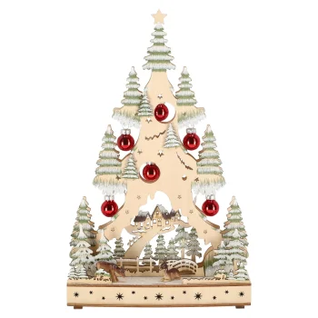 New O'malley Kerstdorp Boom Met Kerstbal 20 X 33 Cm