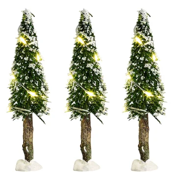 Online Kerstdorp Boom Met LED Warm Wit 14cm