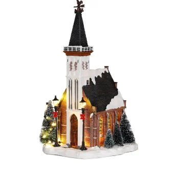 Fashion Luville Kerstdorp Kerk 15x16x31cm