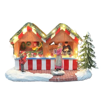 Discount Kerstdorp Kerstkraam A 19x8x11cm