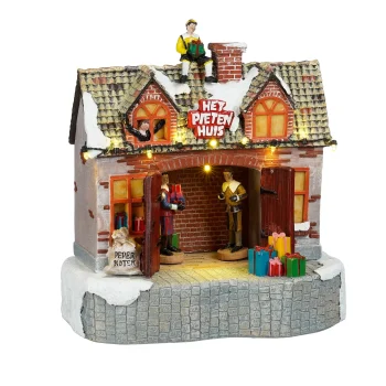 Discount Luville Kerstdorp Pietenhuis 20x12x22cm