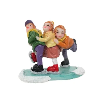 Fashion Kerstdorp Schaatsende Kinderen