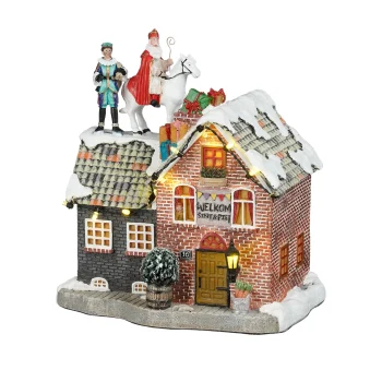 Discount Luville Kerstdorp Sint Op Dak 17x13x19cm