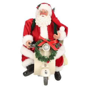 Hot Kerstman 28 Cm Op Vespa