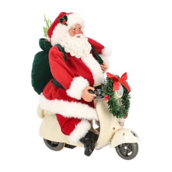 Hot Kerstman 28 Cm Op Vespa