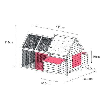 Discount Flamingo Kippenhok Met Ren Castle Large Country 181 Cm