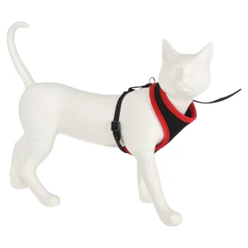 Online Friendly Pet Kittentuig Zwart/rood 10mmx110cm