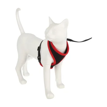 Online Friendly Pet Kittentuig Zwart/rood 10mmx110cm