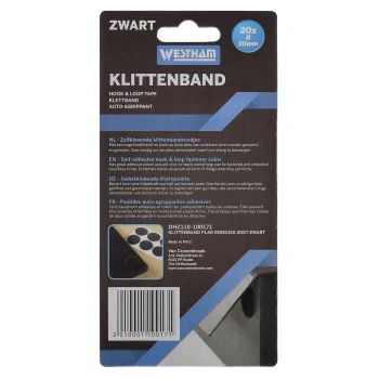 Clearance Westham Klittenband Plak Rondjes 20st Zwart