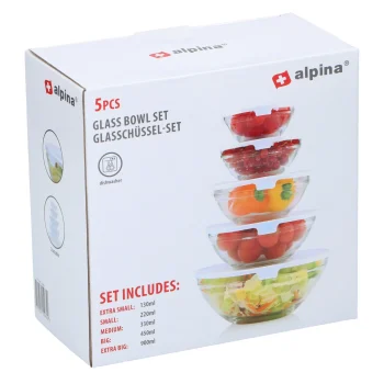 New Alpina Kommenset Glas 10st. Met Deksel