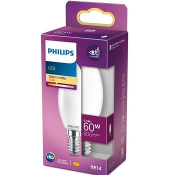 Fashion Philips Lamp LED Kaars Mat 60W E14