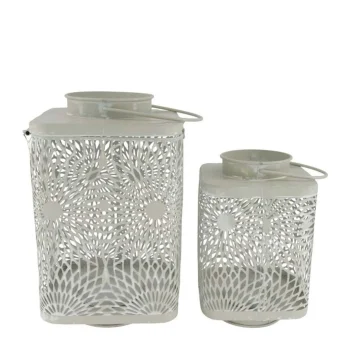 Fashion Natural Collections Lantaarn Metaal Grijs 16 X 16 X 25 Cm