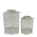 Outlet Natural Collections Lantaarn Metaal Grijs 19 X 19 X 33 Cm