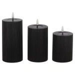 Hot O'malley LED Kaars Rib Melt 3st Zwart