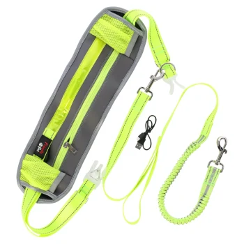 Hot Friendly Pet Looplijn + Heupriem LED Geel 80-140cm FP