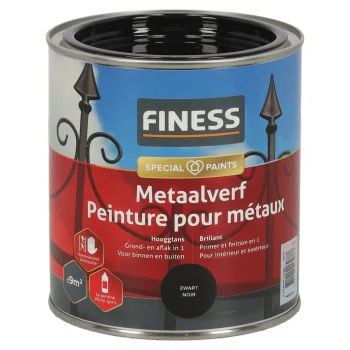 Online Finess Metaalverf Hoogglans Zwart 750ml