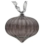 Fashion O'malley Ornament Met Lint Grijs 21 Cm 20 LED-warmwit