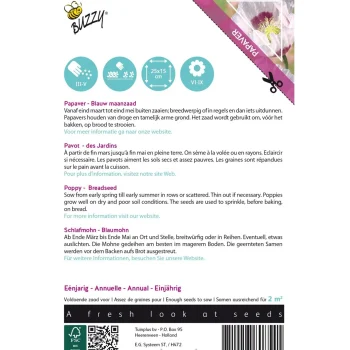 Outlet Buzzy Papaver Blauwmaanzaad