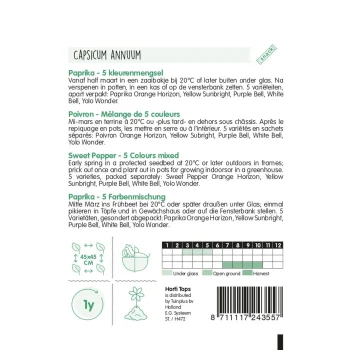 Clearance Horti Tops Paprika 5 Kleuren Zaad