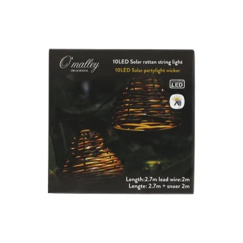 Fashion O'malley Partylight Solar 10LED Warm Wit Wicker