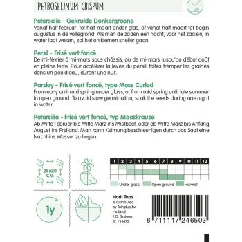 New Horti Tops Peterselie Gekrulde Donkergroen Zaad