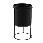 Clearance Gusta Plantenpot Met Houder Zwart 32 X 18 Cm
