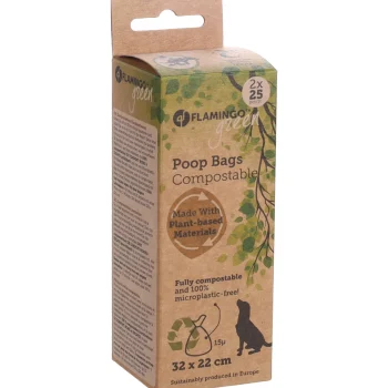 Hot Flamingo Poepzak Composteerbaar Cardun 2x25st