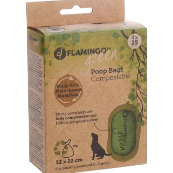 Hot Flamingo Poepzak Composteerbaar Cardun 4x25st