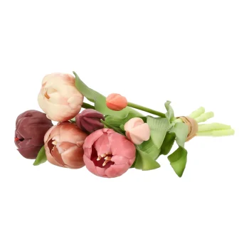 Outlet Pompoentulp Real Touch 7st 30 Cm Donker Roze Mix