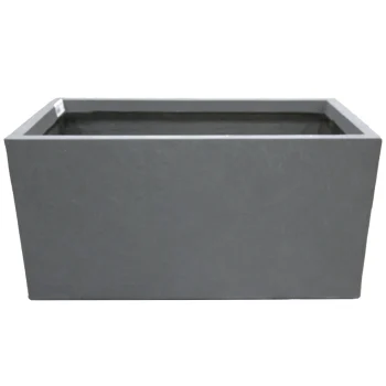 Fashion Mega Collections Pot Clayfibre Bigular Auth. Grey 60 Cm