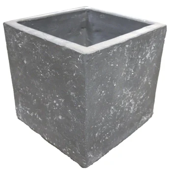 Online Mega Collections Pot Clayfibre Cubi Auth. Grey 23 Cm