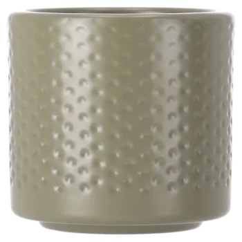 Clearance Mica Decorations Pot Era Rond Groen Relief 7 X 7 Cm