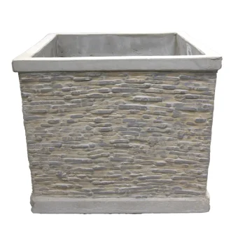 Best Mega Collections Pot Jambi Slate Cube Grey 20 Cm