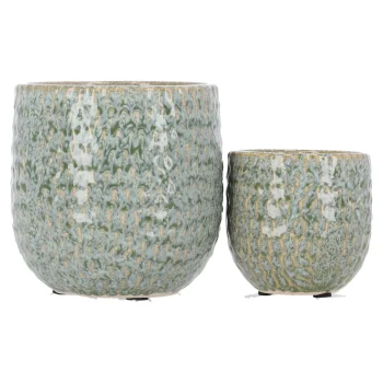 Online Natural Collections Pot Keramiek Groen 12 X 11 Cm