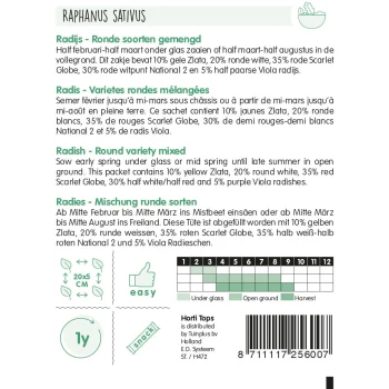 Outlet Horti Tops Radijs Ronde Gemengd, Zaad
