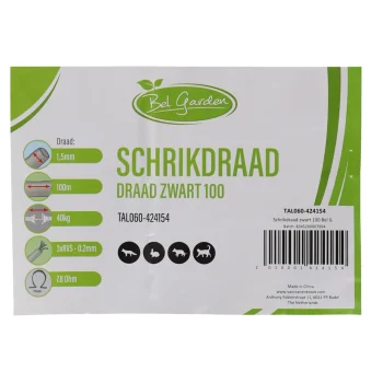 Discount Bel Garden Schrikdraad Zwart 100 Bel G