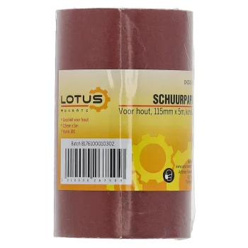 Discount Lotus Schuurpapier Rol Hout 115 Mm X 5 M X K180