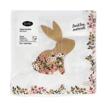 Fashion Duni Servet 24x24cm Blooming Bunnies 20st