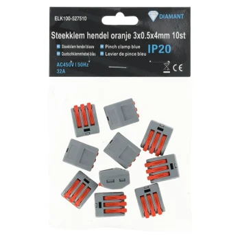 Sale Diamant Steekklem Hendel Oranje 3x0.5x4mm 10st