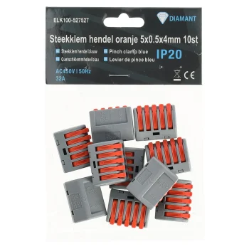 Best Diamant Steekklem Hendel Oranje 5x0.5x4mm 10st