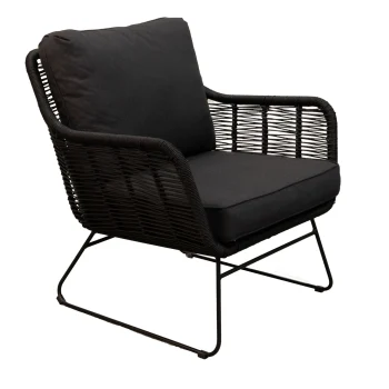 Discount Bois Le Duc Stoel Mezzavia Zwart Met Kussens