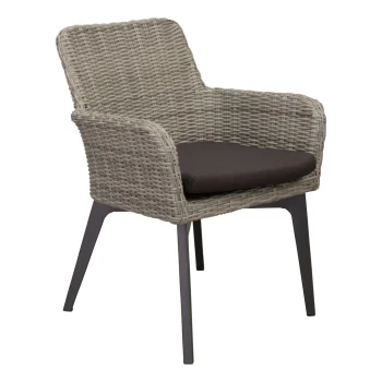 Outlet Bois Le Duc Stoel Retosi White Grey Met Kussen