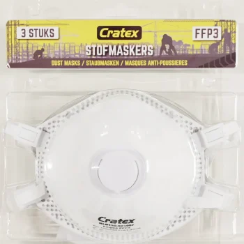 Clearance Cratex Stofmasker Met Ventiel FFP3 3 Pak
